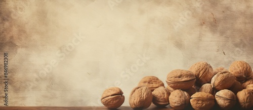 abundant walnuts scattered ...