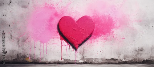 A heart shape in pink paint...