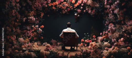 Sitting comfortably, a man ...