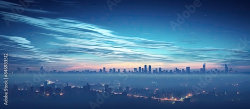 Cityscape at night featurin...