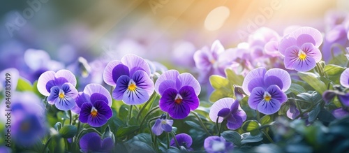 Beautiful violas blooming w...