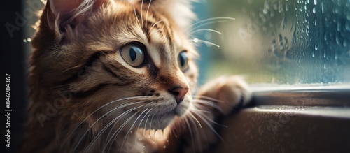 Cat gazing out from a windo...
