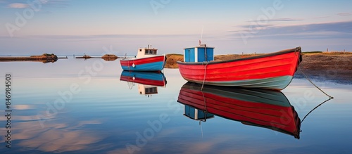 Multiple boats are peaceful...