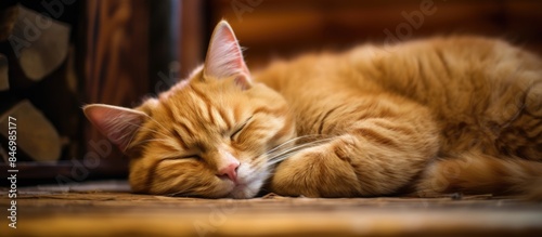 A ginger cat with red fur i...