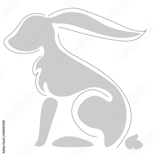 Minimalistic drawing of a rabbit