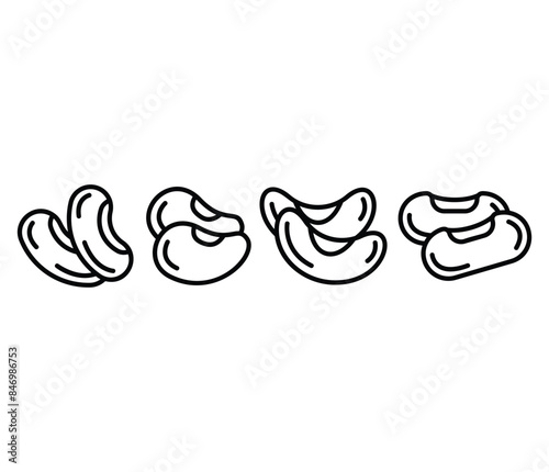 kidney bean icons vector design symbol simple line illustration sets