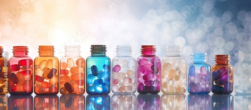 Different colored pills sto...