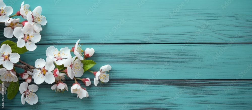 custom made wallpaper toronto digitalClose-up of a tree branch adorned with delicate white flowers in full bloom. with copy space image. Place for adding text or design