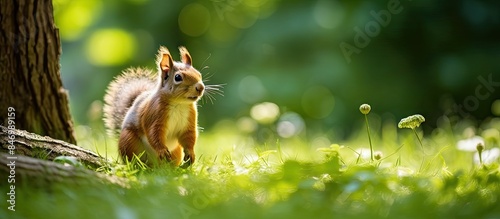 A cute squirrel is seen sta...