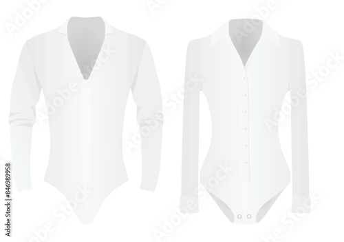 White bodysuit shirt. vector illustration