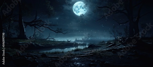 Moon shining bright over a ...