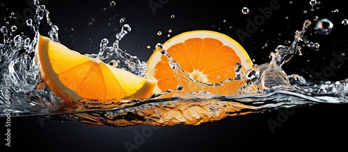 Slice of orange fruit float...