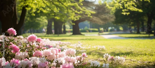 Blossoming flowers in a fie...