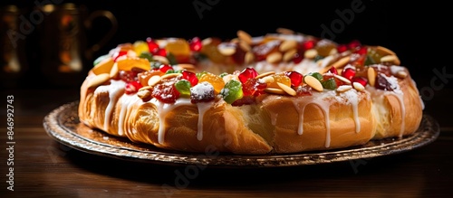Plate with a cake, showcasi...
