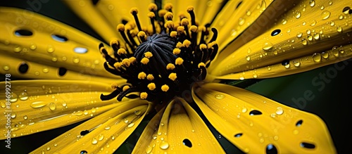 Macro view of a vibrant yel...