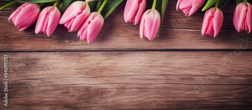 Pink tulips displayed on a ...