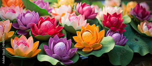 Vibrant flowers in various ...