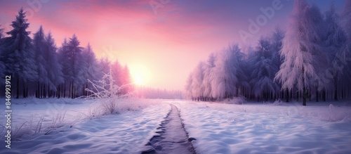 Snow-covered path in a snow...