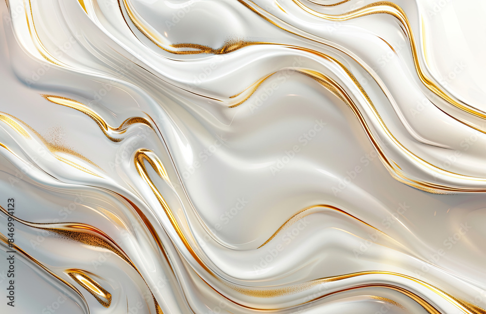 3D wallpaper white background with golden lines, waves, fluid marble texture in the style of nature. Created with Ai 3D wallpaper white background with golden lines, waves, fluid marble texture in the style of nature. Created with Ai