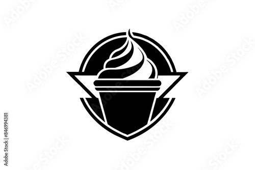 cup ice cream logo vector art illustration