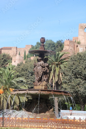 Obraz na płótnie Fuente en Málaga w salonie