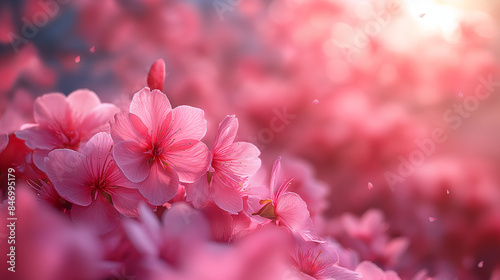 Pink sakura falling petals background