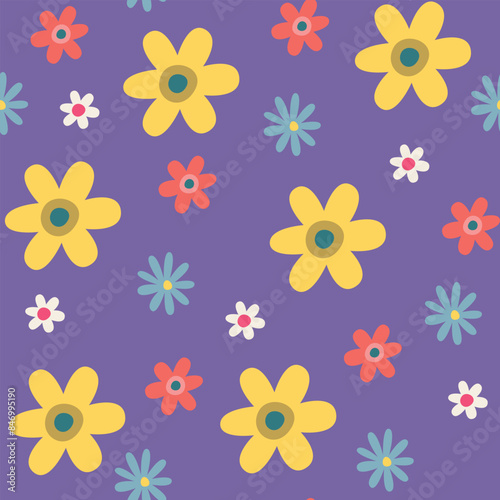 Seamless flower pattern design vector. Floral print for fabric.