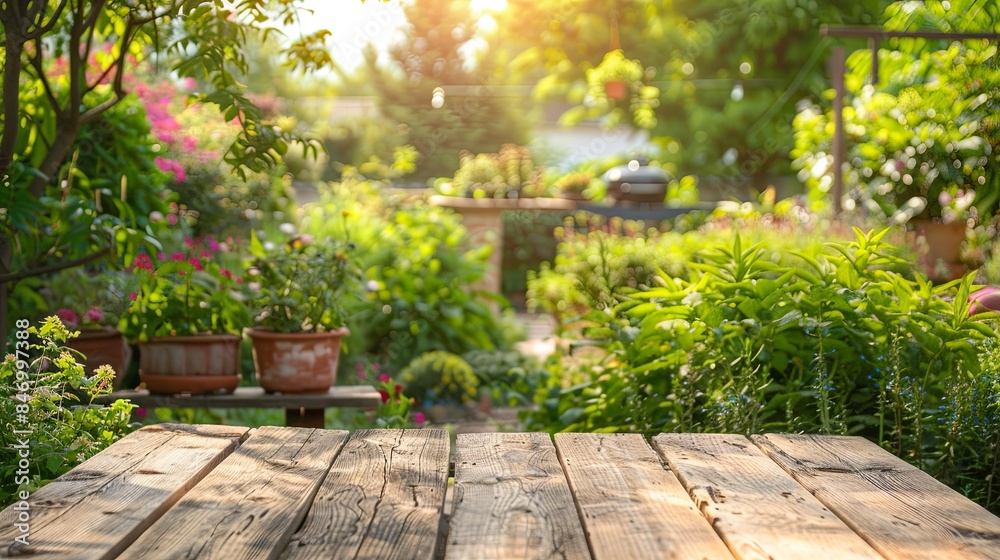 Sunny Afternoon in a Lush Green Backyard Garden Sunny Afternoon in a Lush Green Backyard Garden
