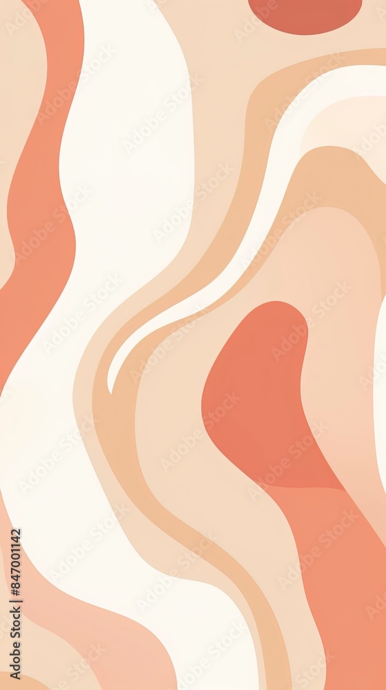 A stylish boho pastel abstract pattern featuring organic shapes and soft pastel colors. This design is with wavy beige and brown lines. A stylish boho pastel abstract pattern featuring organic shapes and soft pastel colors. This design is with wavy beige and brown lines.