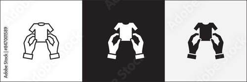 Donation icon. Charity icons. Clothes donate icon. Vector stock icons collection in thin line and flat colors style design.