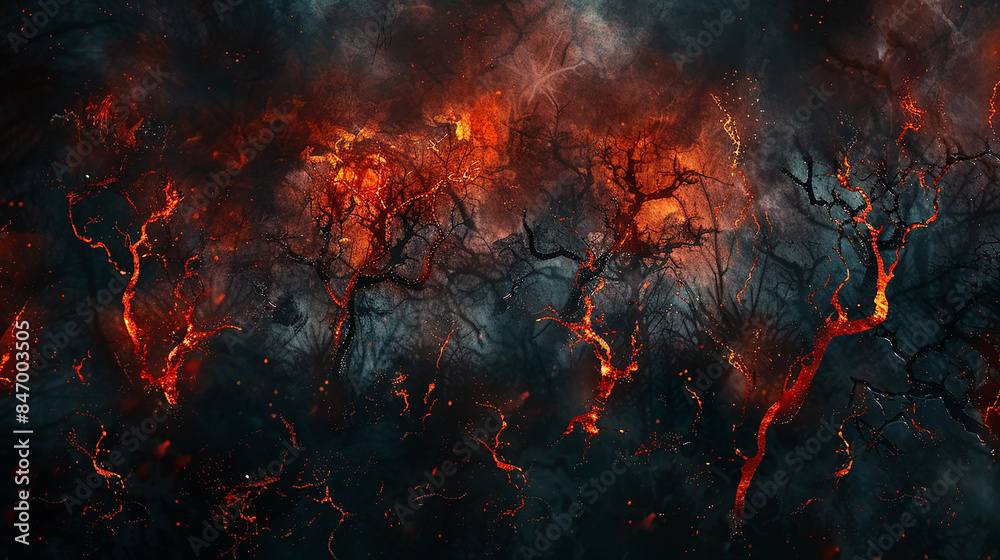 Abstract Dark Halloween Hell Fire Flyer