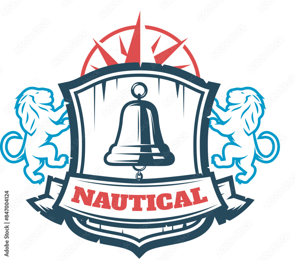 Abzeichen, Emblem - Marine, Seefahrt Segeln, Nautisch - Vektor