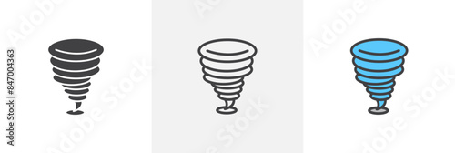 Twister icon set. Tornado vector symbol. Cyclone wind sign.