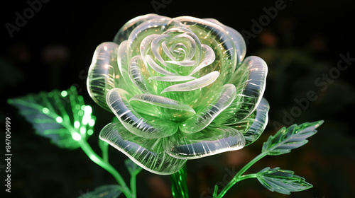 photo of rose flower made from glass, beautiful glass rose wallpaper and background