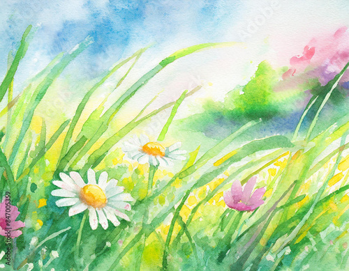 spring meadow with flowers