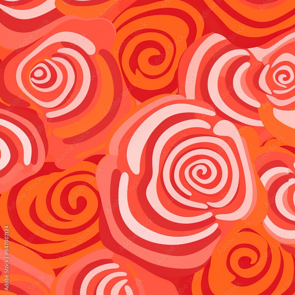 60s/70s pink orange hippy pattern with flowers