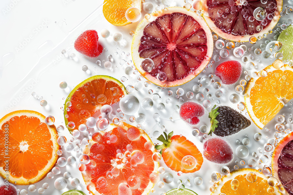 A close up of a fruit salad with a variety of fruits including oranges A close up of a fruit salad with a variety of fruits including oranges