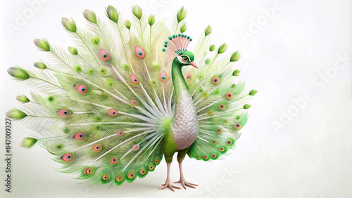 Wallpaper Mural Peacock's wings have beautiful green stripes. Torontodigital.ca