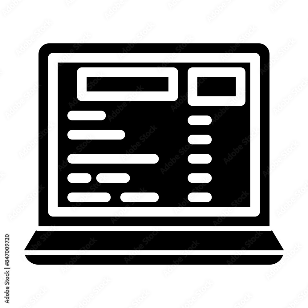 make poetry on the laptop glyph icon make poetry on the laptop glyph icon