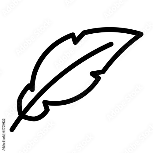 feather pen line icon