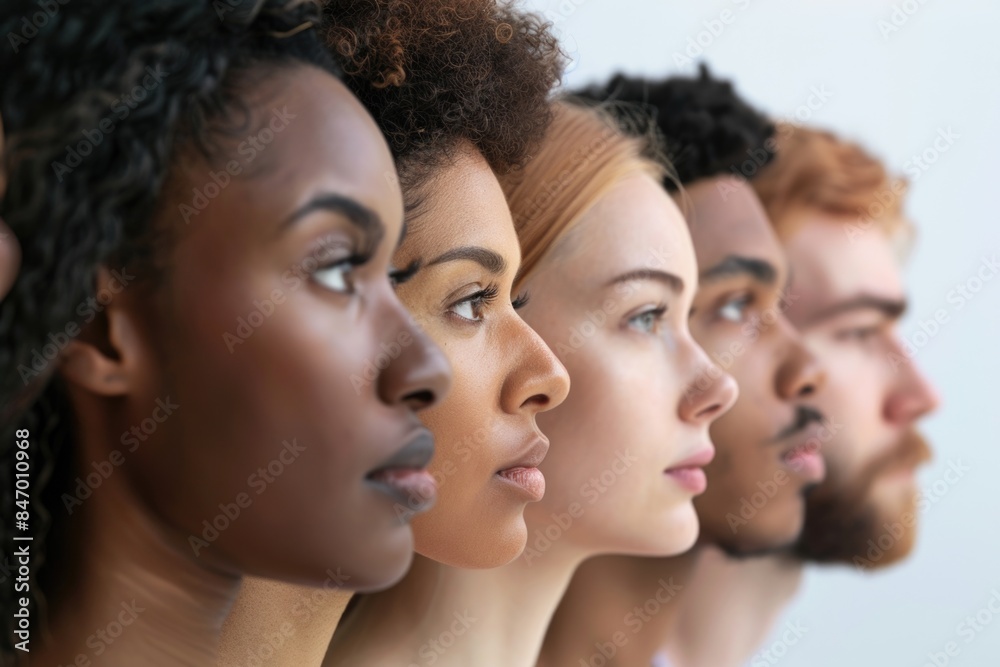 A group of people standing side by side, possibly friends or family members A group of people standing side by side, possibly friends or family members