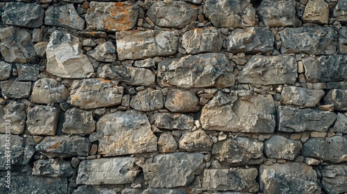 A stone wall with a pile of rocks stacked upon it