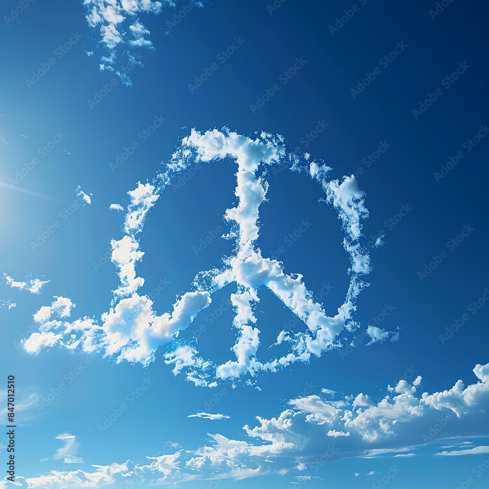 peace sign made out of clouds in the sky peace sign made out of clouds in the sky