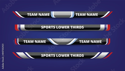 Scoreboard Broadcast Graphic and Lower Thirds Template for sport soccer and football, vector illustration