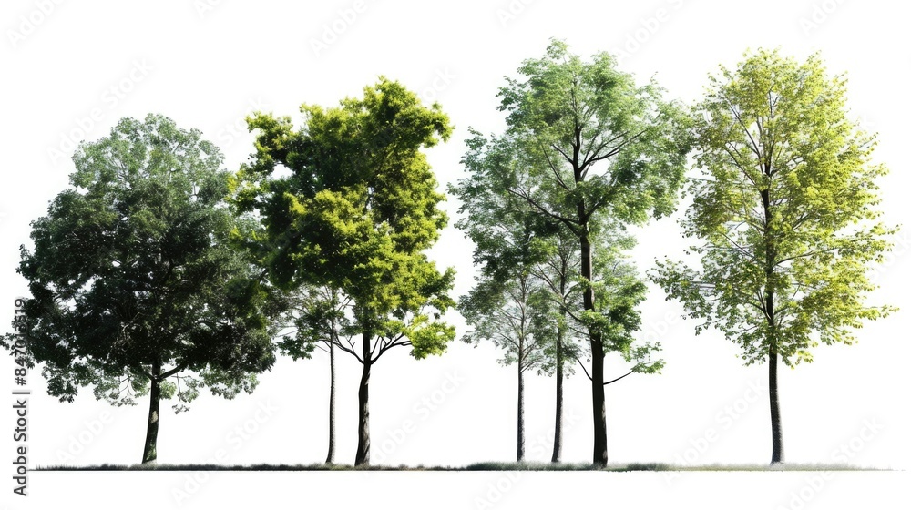 Group of trees standing in a lush green grassy area Group of trees standing in a lush green grassy area