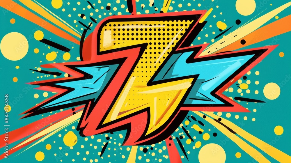 Fototapeta premium Captivating comic style backdrop with dynamic thunder flash for visually striking designs