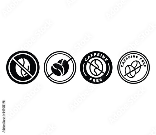 caffeine free icon badge sign symbol vector design illustration stamp sets