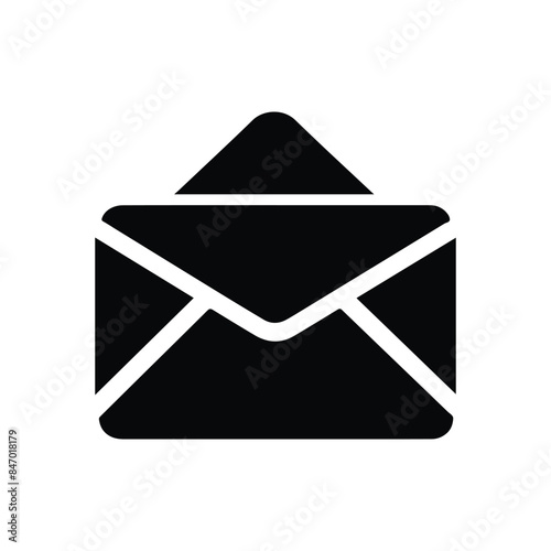 Email Icon black silhouette vector with white color background