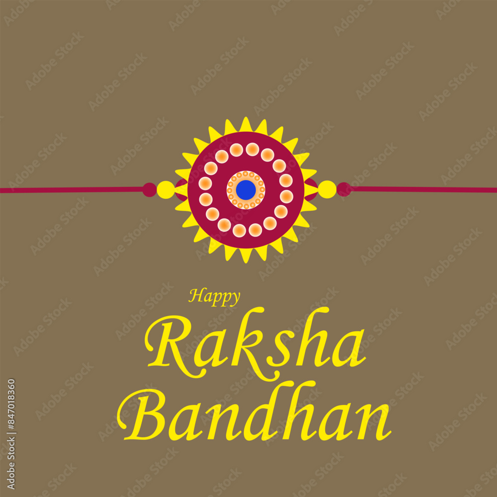 Fototapeta premium Happy Raksha Bandhan Concept with Beautiful Rakhis Hang vector file