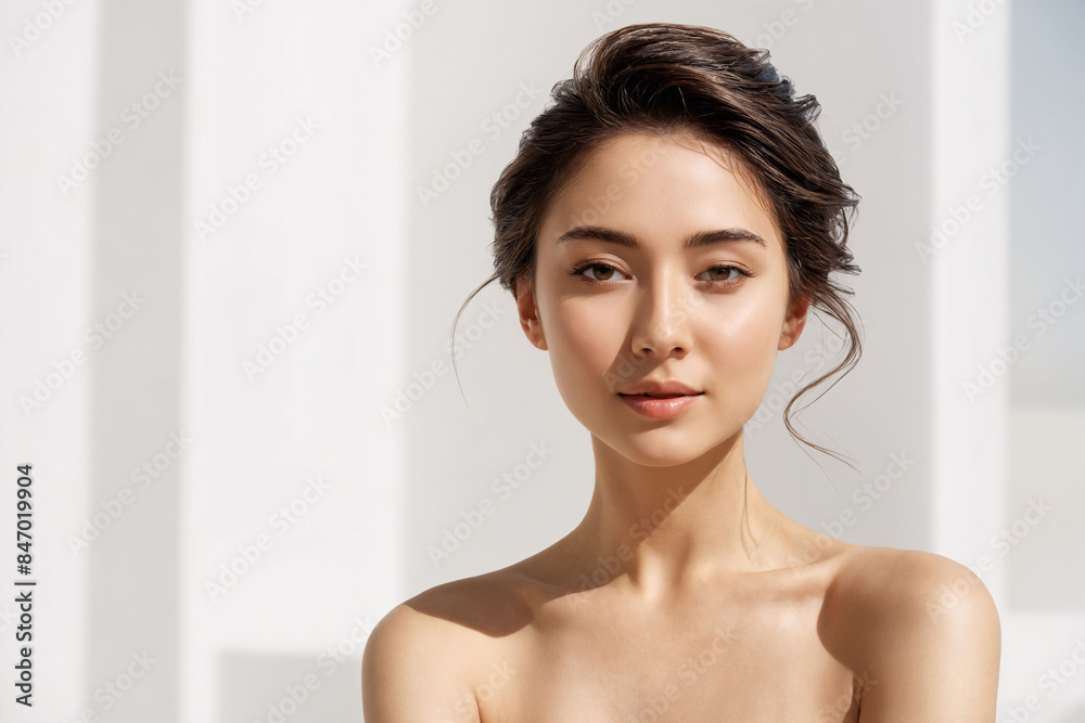 Beautiful young Asian woman with clean fresh skin on white background, Face care, Facial treatment, Beauty woman healthy skin natural make up, Cosmetology, beauty and spa, Asian women portrait Beautiful young Asian woman with clean fresh skin on white background, Face care, Facial treatment, Beauty woman healthy skin natural make up, Cosmetology, beauty and spa, Asian women portrait